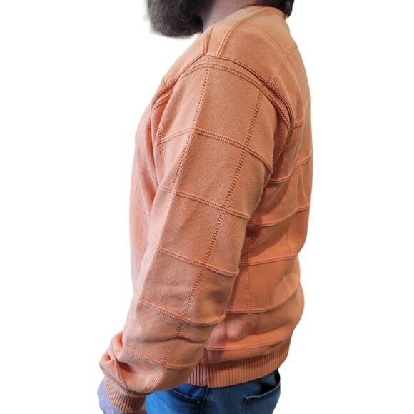 1990s Izod Sweater Mens XL Bright Orange Cotton Knit Vintage Y2K Retro Dadcore - Picture 6 of 10